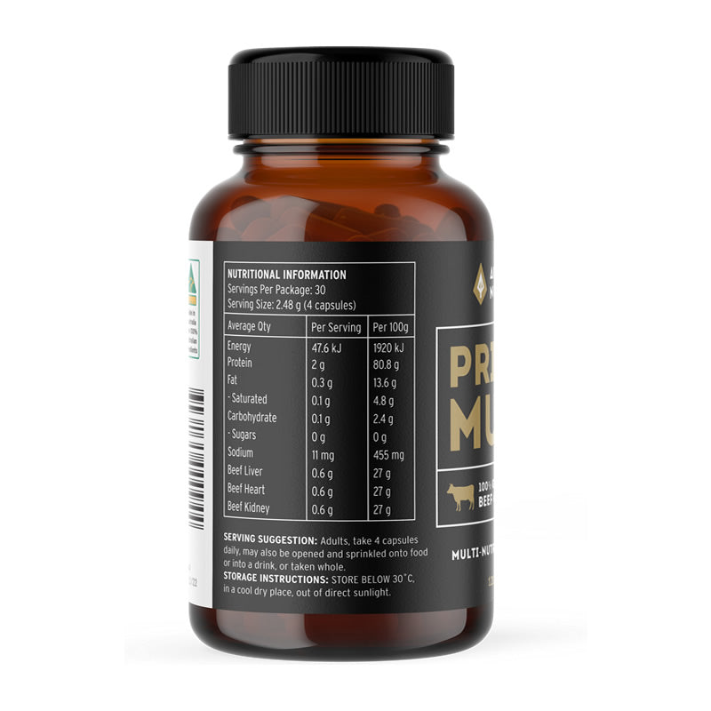 (Ancestoral Nutrition) Primal Multi - Grass Fed Beef Organs 120 Caps