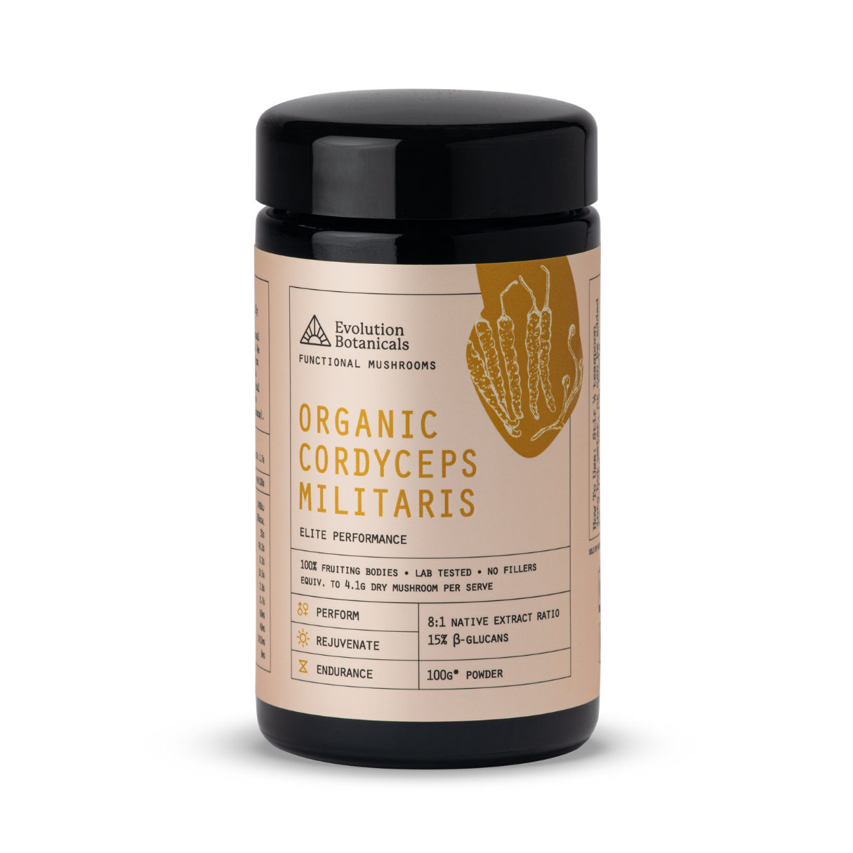 (Evolution Botanicals) Organic Cordyceps militaris Mushroom Powder 100g