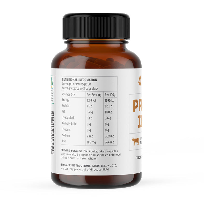 (Ancestoral Nutrition) Primal Iron - Grass Fed Beef Spleen 120 Capsules