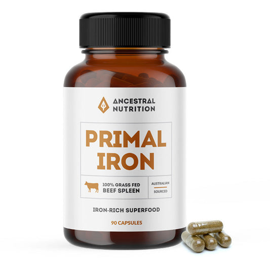 (Ancestoral Nutrition) Primal Iron - Grass Fed Beef Spleen 120 Capsules